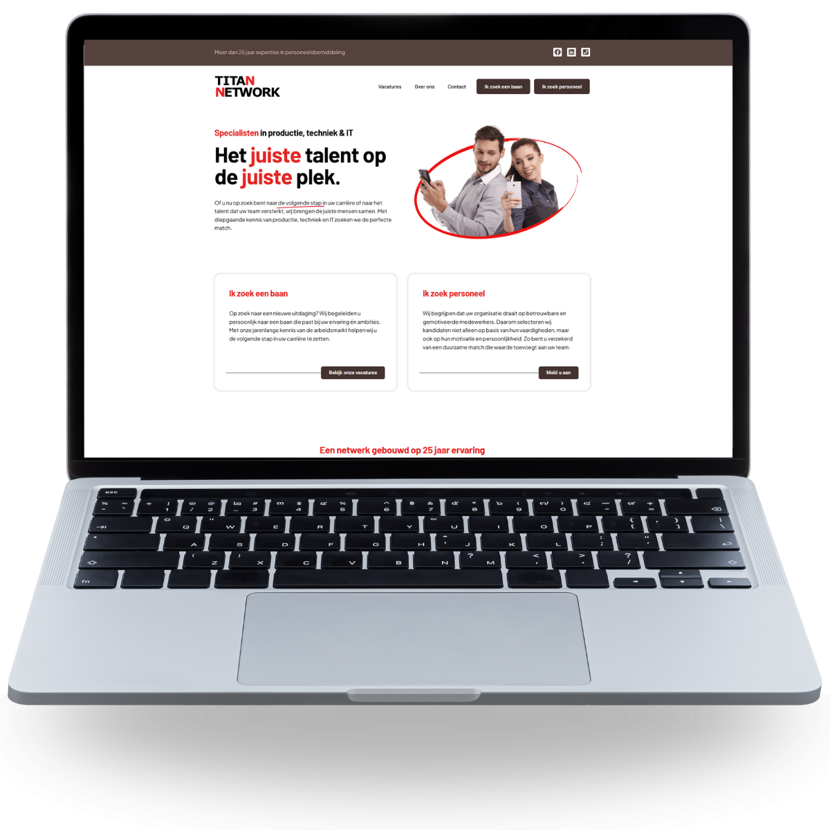 Mockup van de campagne voor Titan Network